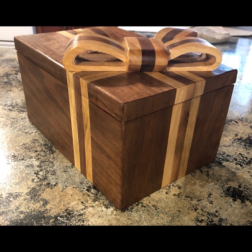 Handmade wooden present box